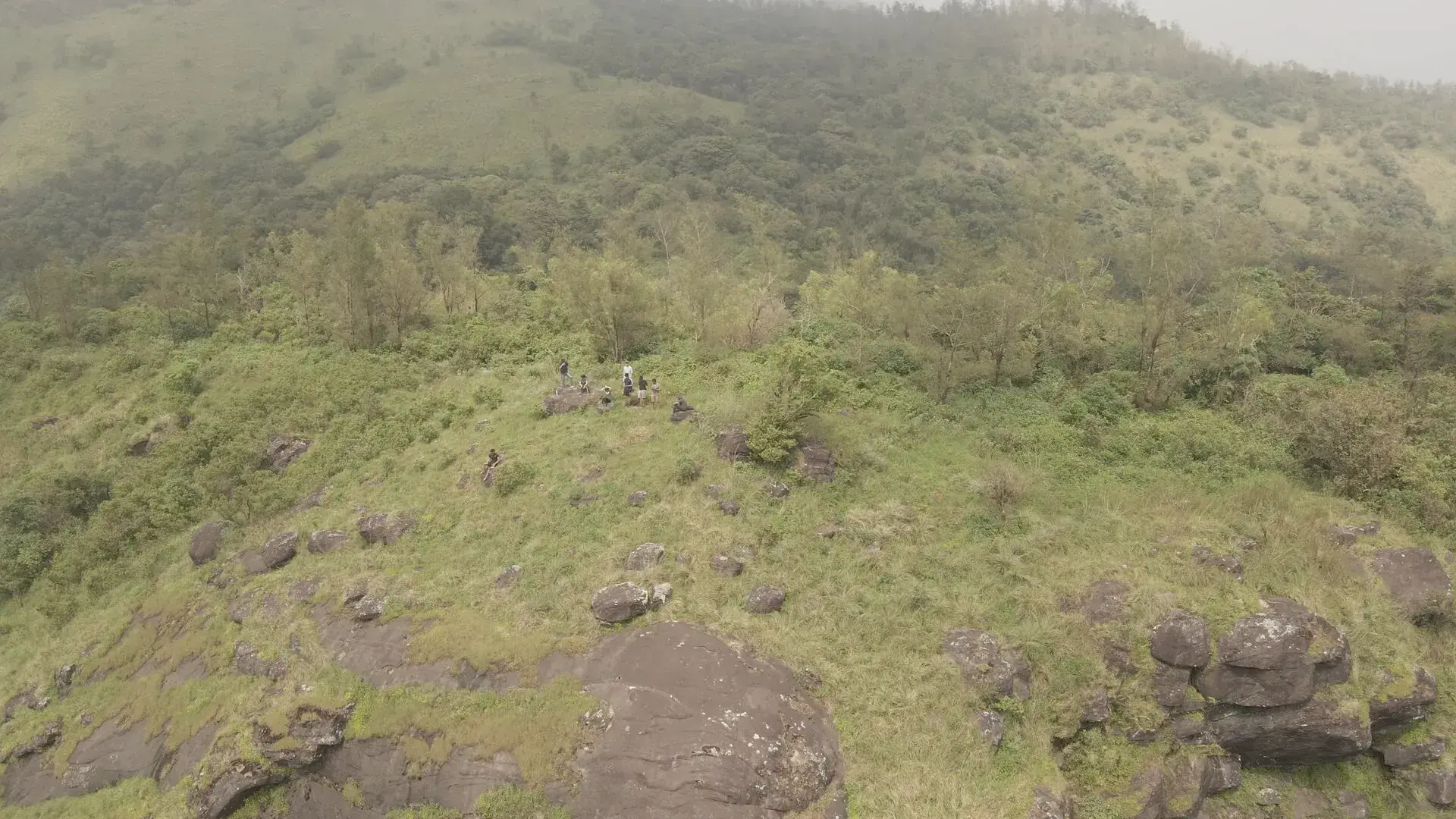 Misty Western Ghats ridges seen from Tadiandamol base, Kodagu